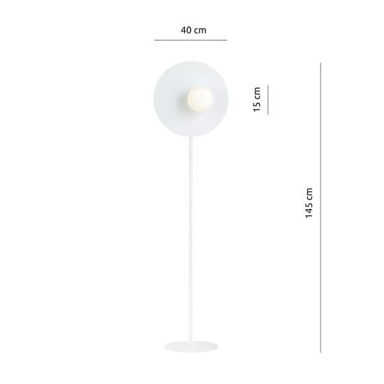 Piantana Minimal Ippolita Acciaio Bianco 1 Luce E14 Ip20 LA0093-EB-PT1-BI