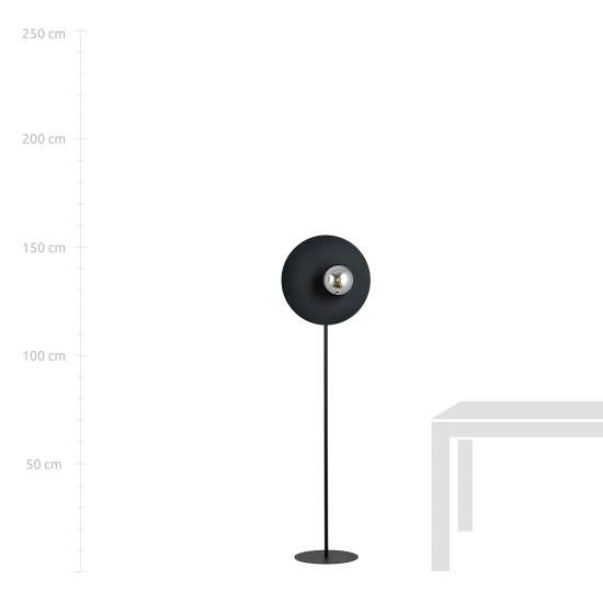 Piantana Minimal Ippolita Acciaio Nero Grigio 1 Luce E14 Ip20 LA0093-EB-PT1-NR-GR