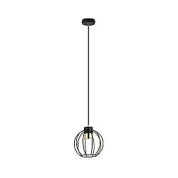 Sospensione Minimal Lothbrok 1 Luce In Acciaio Nero A Gabbia Con Oro