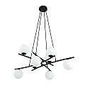 Lampadario Moderno Cadmo Acciaio Nero Bianco 8 Luci E14 Ip20 LA0095-EB-8-NR-BI