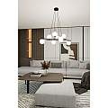 Lampadario Moderno Cadmo Acciaio Nero Bianco 8 Luci E14 Ip20 LA0095-EB-8-NR-BI