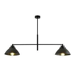Lampadario Minimal Gemini Acciaio Nero 2 Luci E27