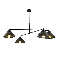 Lampadario Minimal Gemini Acciaio Nero 4 Luci E27