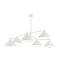 Lampadario Minimal Castore Acciaio Bianco 6 Luci E27 Ip20 LA0097-EB-6-BI