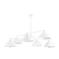 Lampadario Minimal Castore Acciaio Bianco 6 Luci E27 Ip20 LA0097-EB-6-BI