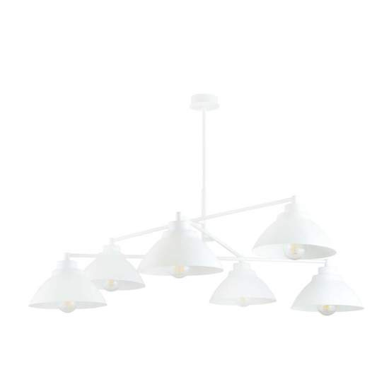 Lampadario Minimal Castore Acciaio Bianco 6 Luci E27 Ip20 LA0097-EB-6-BI