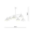 Lampadario Minimal Castore Acciaio Bianco 6 Luci E27 Ip20 LA0097-EB-6-BI