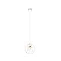 Sospensione Industriale 1 Luce Polluce In Acciao Bianco A Gabbia Con Oro LA0098-EB-1-BI-OR