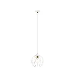 Sospensione Industriale 1 Luce Tiwaz In Acciao Bianco A Gabbia Con Oro