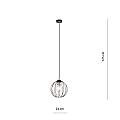 Sospensione Industriale 1 Luce Polluce In Acciao Nero A Gabbia Con Oro LA0098-EB-1-NR-OR
