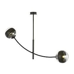 Plafoniera Contemporaneo Oceano Acciaio Nero 2 Luci E14 Ip20