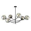 Sospenione Moderna 6 Luci Oceano In Acciaio Nero Bracci Regolabili E Vetro Fumè LA0101-EB-PL6-NR-GR