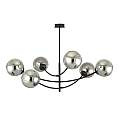 Sospenione Moderna 6 Luci Oceano In Acciaio Nero Bracci Regolabili E Vetro Fumè LA0101-EB-PL6-NR-GR