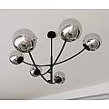 Sospenione Moderna 6 Luci Oceano In Acciaio Nero Bracci Regolabili E Vetro Fumè LA0101-EB-PL6-NR-GR