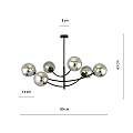 Sospenione Moderna 6 Luci Oceano In Acciaio Nero Bracci Regolabili E Vetro Fumè LA0101-EB-PL6-NR-GR