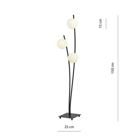 Piantana Contemporaneo Oceano Acciaio Nero 3 Luci E14 Ip20 LA0101-EB-PT3-NR