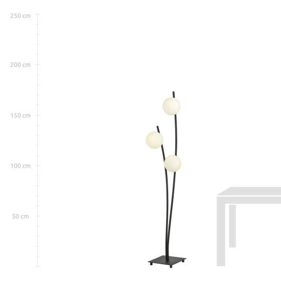 Piantana Contemporaneo Oceano Acciaio Nero 3 Luci E14 Ip20 LA0101-EB-PT3-NR