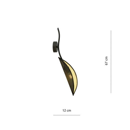 Applique Nordica 1 Luce Ares In Acciaio Nero Oro LA0102-EB-AP1-NR-OR
