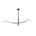 Sospensione Nordica 2 Luci Ares In Acciaio Nero Bianco E Oro Bracci Regolabili LA0102-EB-PL2-NR