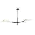 Sospensione Nordica 2 Luci Ares In Acciaio Nero Bianco E Oro Bracci Regolabili LA0102-EB-PL2-NR