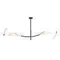 Sospensione Nordica 2 Luci Ares In Acciaio Nero Bianco E Oro Bracci Regolabili LA0102-EB-PL2-NR