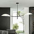 Sospensione Nordica 2 Luci Ares In Acciaio Nero Bianco E Oro Bracci Regolabili LA0102-EB-PL2-NR