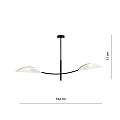 Sospensione Nordica 2 Luci Ares In Acciaio Nero Bianco E Oro Bracci Regolabili LA0102-EB-PL2-NR