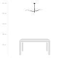Sospensione Nordica 2 Luci Ares In Acciaio Nero Bianco E Oro Bracci Regolabili LA0102-EB-PL2-NR
