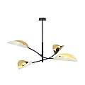 Sospensione Nordica 4 Luci Ares In Acciaio Nero Bianco E Oro Bracci Regolabili LA0102-EB-PL4-NR