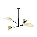 Sospensione Nordica 4 Luci Ares In Acciaio Nero Bianco E Oro Bracci Regolabili LA0102-EB-PL4-NR