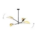 Sospensione Nordica 4 Luci Ares In Acciaio Nero Bianco E Oro Bracci Regolabili LA0102-EB-PL4-NR