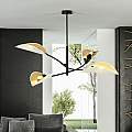 Sospensione Nordica 4 Luci Ares In Acciaio Nero Bianco E Oro Bracci Regolabili LA0102-EB-PL4-NR