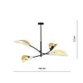Sospensione Nordica 4 Luci Ares In Acciaio Nero Bianco E Oro Bracci Regolabili LA0102-EB-PL4-NR