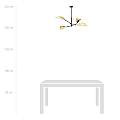 Sospensione Nordica 4 Luci Ares In Acciaio Nero Bianco E Oro Bracci Regolabili LA0102-EB-PL4-NR