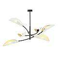 Sospensione Nordica 6 Luci Ares In Acciaio Nero Bianco E Oro Bracci Regolabili LA0102-EB-PL6-NR