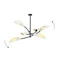 Sospensione Nordica 6 Luci Ares In Acciaio Nero Bianco E Oro Bracci Regolabili LA0102-EB-PL6-NR