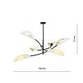 Sospensione Nordica 6 Luci Ares In Acciaio Nero Bianco E Oro Bracci Regolabili LA0102-EB-PL6-NR