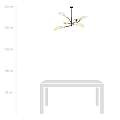 Sospensione Nordica 6 Luci Ares In Acciaio Nero Bianco E Oro Bracci Regolabili LA0102-EB-PL6-NR