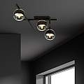 Plafoniera Moderna Teti Acciaio Nero 3 Luci E14 Ip20 LA0103-EB-PL3-NR-TR