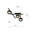 Plafoniera Moderna Teti Acciaio Nero 3 Luci E14 Ip20 LA0103-EB-PL3-NR-TR