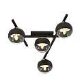 Plafoniera Moderna Teti Acciaio Nero 4 Luci E14 Ip20 LA0103-EB-PL4-NR-TR