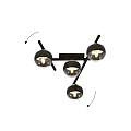 Plafoniera Moderna Teti Acciaio Nero 4 Luci E14 Ip20 LA0103-EB-PL4-NR-TR