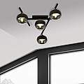 Plafoniera Moderna Teti Acciaio Nero 4 Luci E14 Ip20 LA0103-EB-PL4-NR-TR