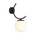 Applique Moderna 1 Luce Coeo In Acciaio Nero E Diffusore In Vetro Opale LA0104-EB-AP1-NR-BI