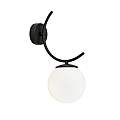 Applique Moderna 1 Luce Coeo In Acciaio Nero E Diffusore In Vetro Opale LA0104-EB-AP1-NR-BI
