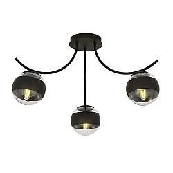 Plafoniera Moderna Coeo Acciaio Nero 3 Luci E14 Ip20