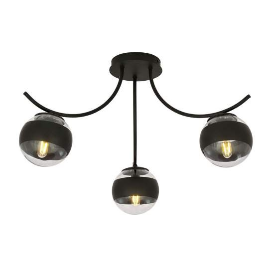 Plafoniera Moderna Coeo Acciaio Nero 3 Luci E14 Ip20 LA0104-EB-PL3-NR