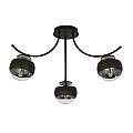 Plafoniera Moderna Coeo Acciaio Nero 3 Luci E14 Ip20 LA0104-EB-PL3-NR