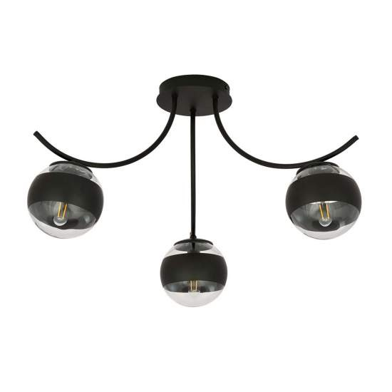 Plafoniera Moderna Coeo Acciaio Nero 3 Luci E14 Ip20 LA0104-EB-PL3-NR