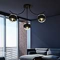 Plafoniera Moderna Coeo Acciaio Nero 3 Luci E14 Ip20 LA0104-EB-PL3-NR